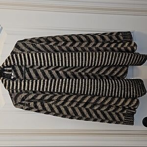 Rip Curl Knit Sweater Open Front Cardigan Chevron